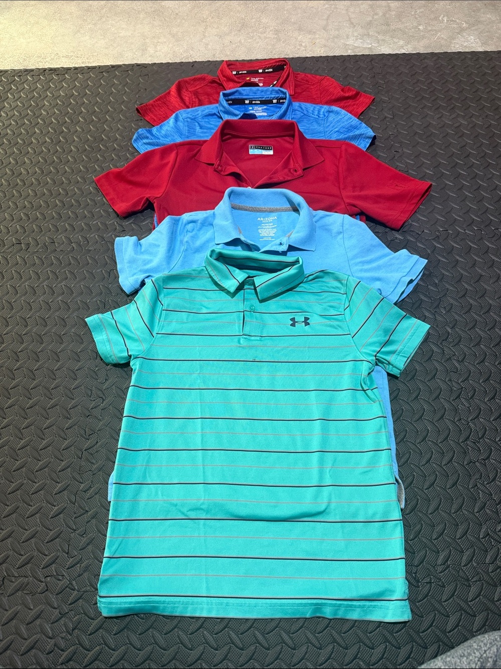 Under Armour, Tek Gear & PGA Tour Boys Polo bundle blue/red medium